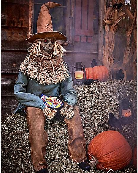 Libima 2 Pack Large Scarecrow Sitter Halloween Thanksgiving Sitting. . 45 ft scary sitting scarecrow animatronic